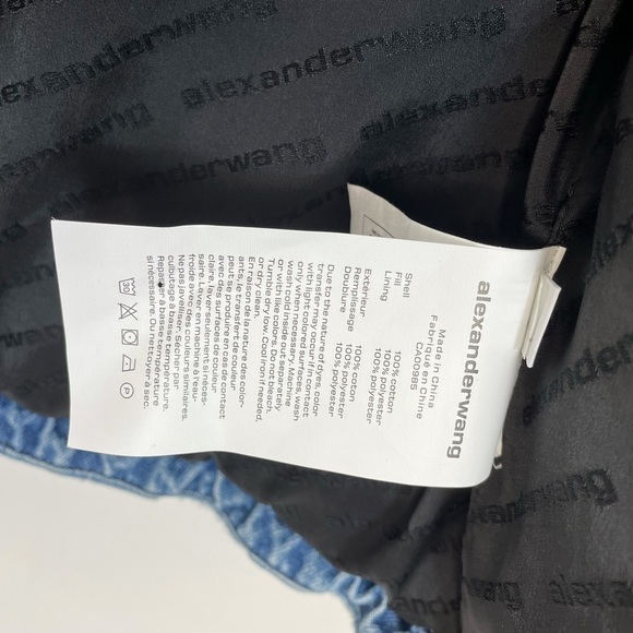 Alexander Wang Denim Bleached Wash Puffer Jacket - Picture 12 of 13